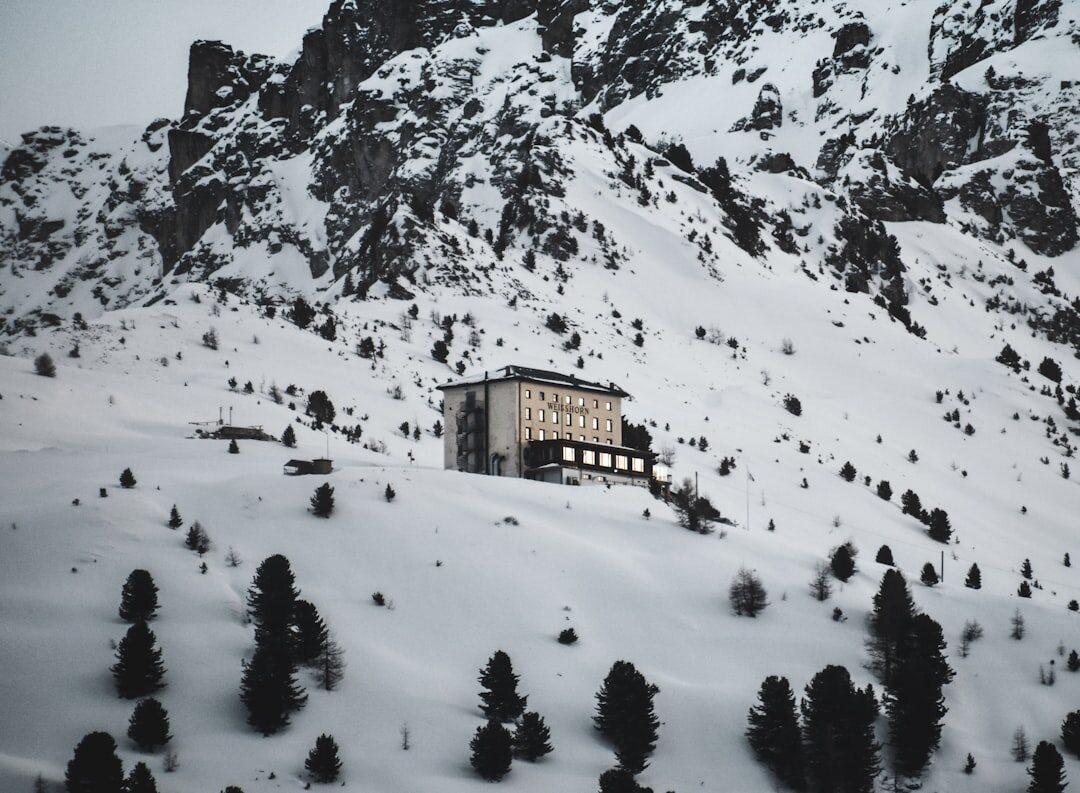 snowy mountain chalet