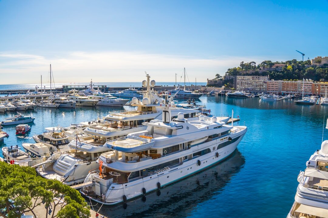luxury yacht in harbor