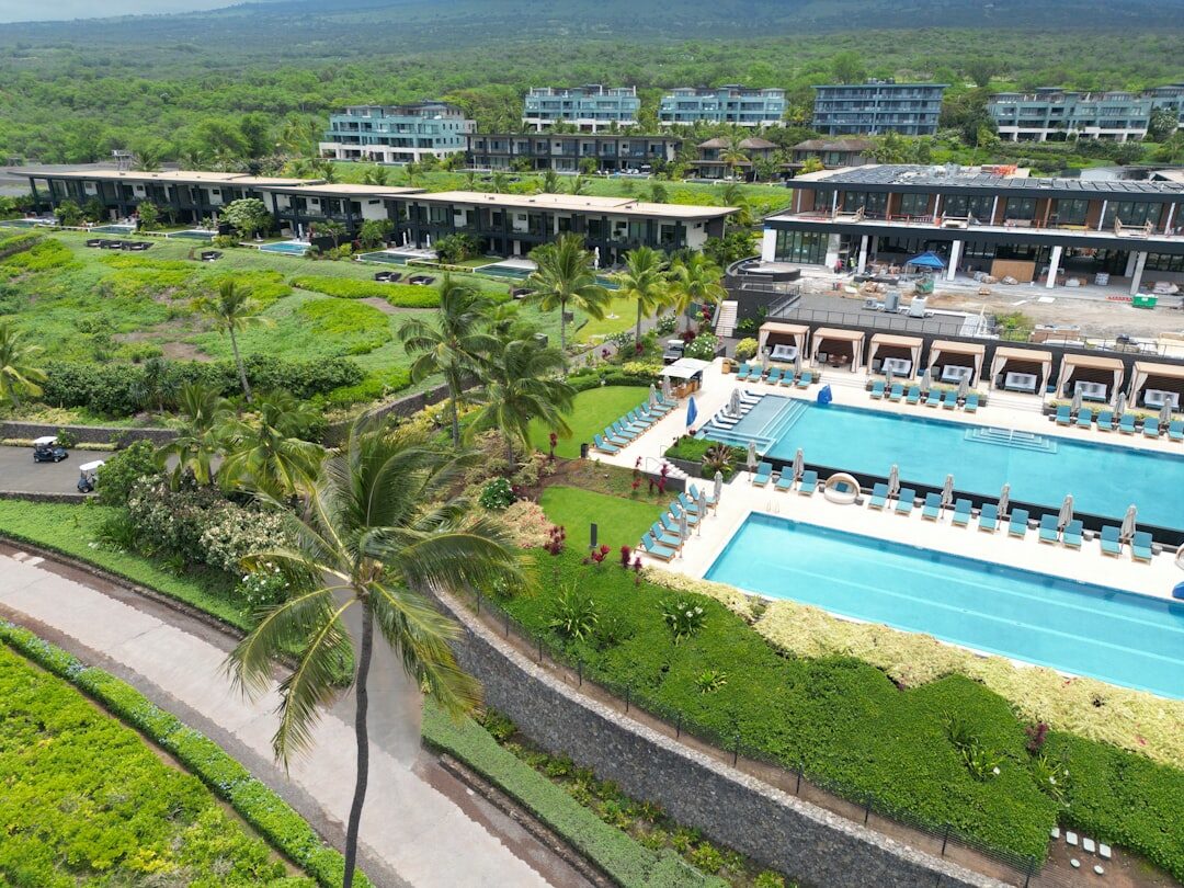 luxury hotel pool view