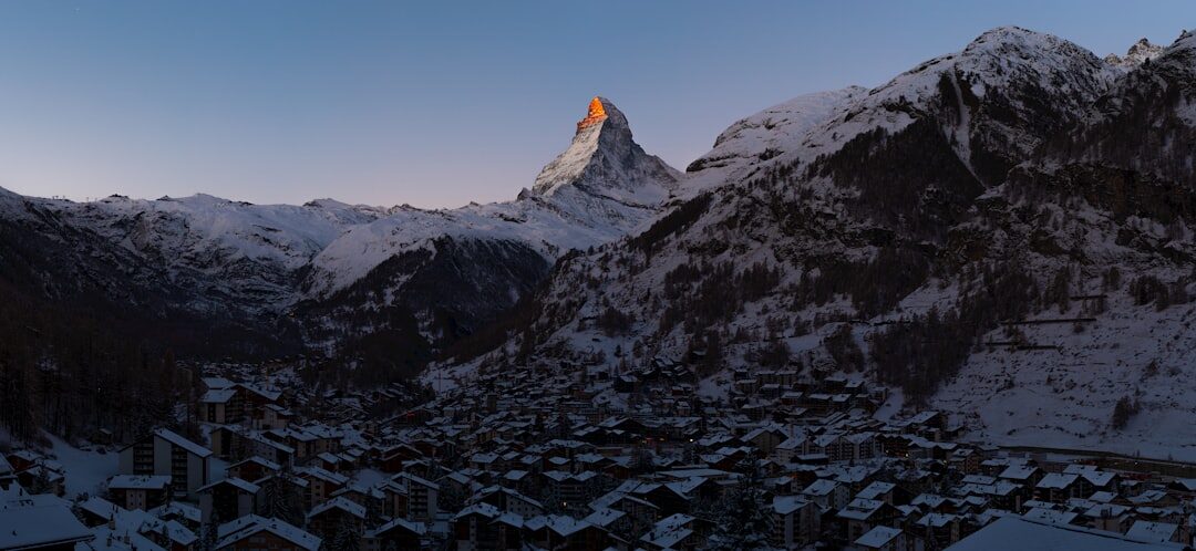 Zermatt village with Matterhorn peak in background